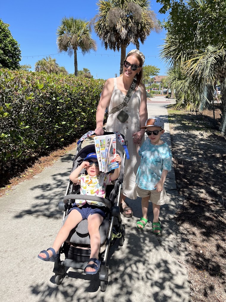 Heading towards the beach on the streets of Isle of Palms, South Carolina.