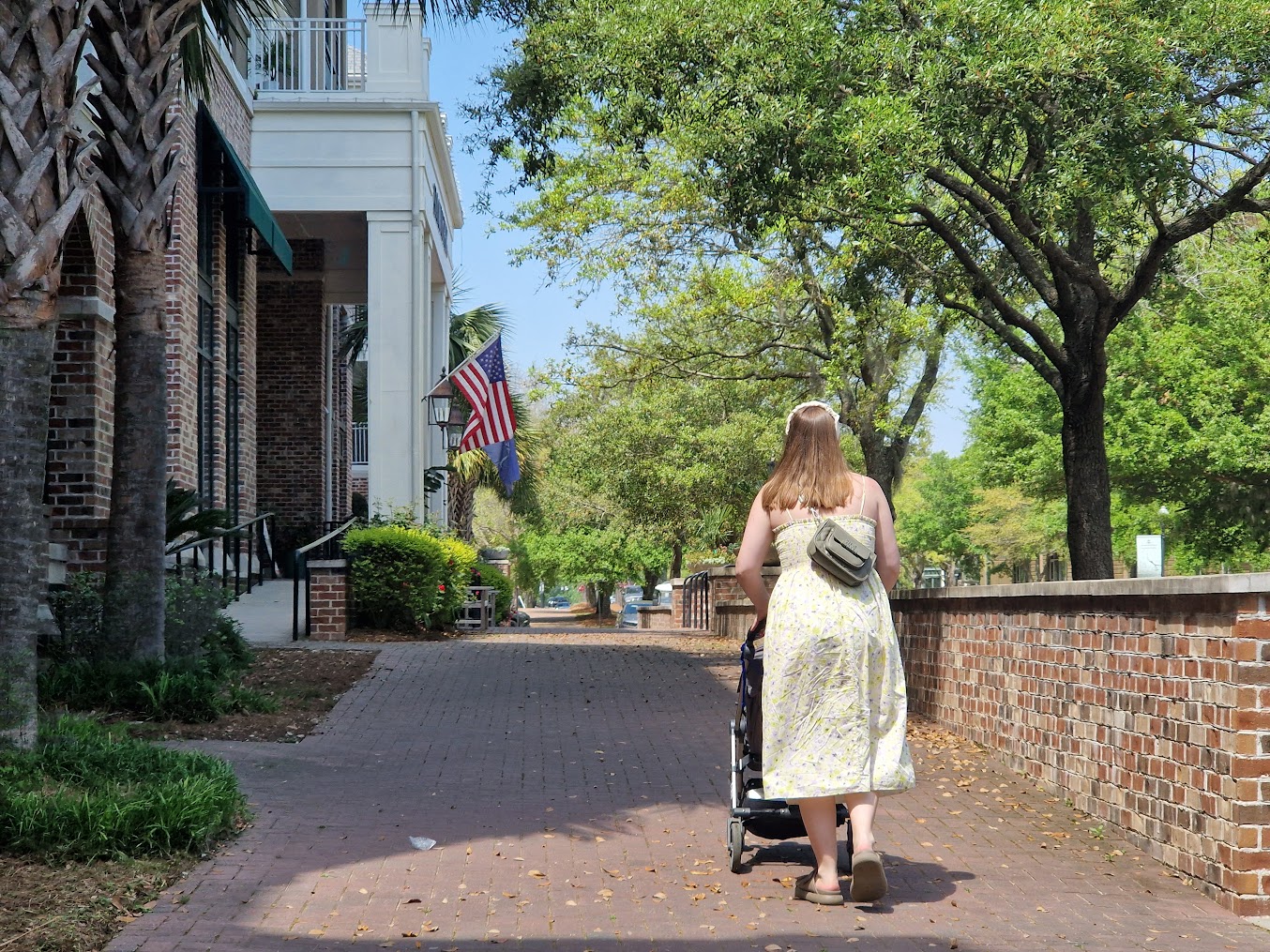 Walking down the streets on Daniel Island, South Carolina.