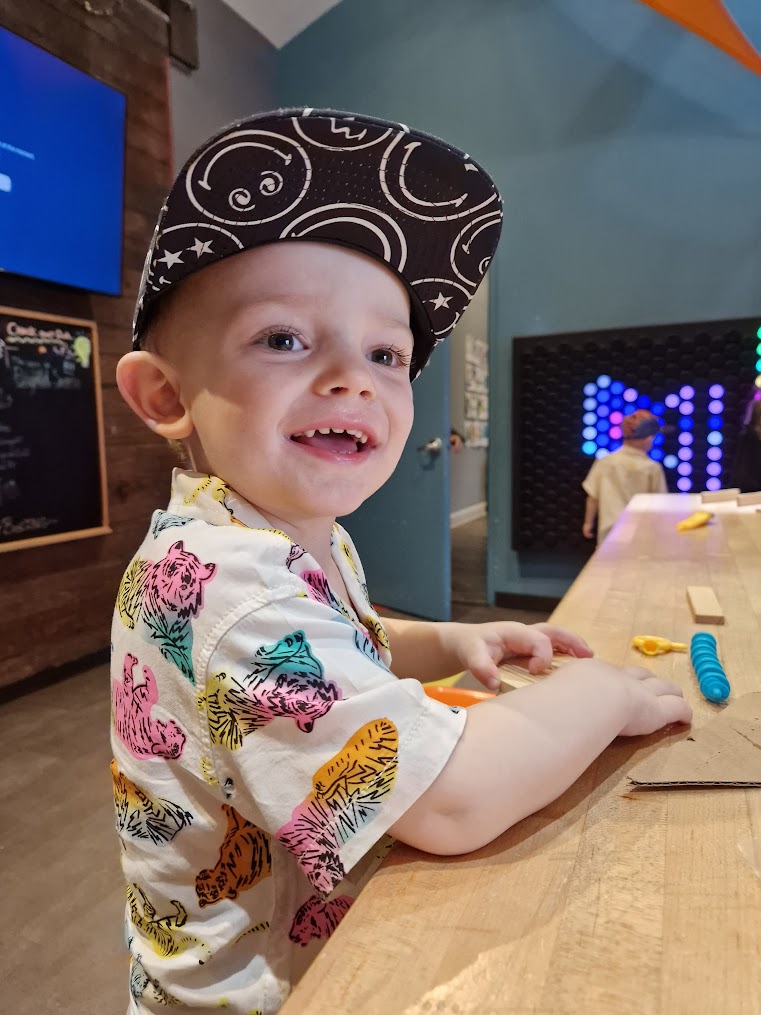 Playing and discovering experiments at Charleston Children's Museum.