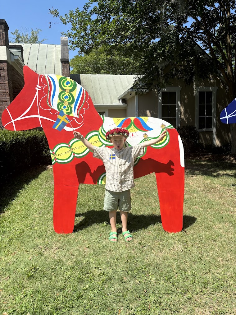Dalahäst i Cypress Gardens, South Carolina.